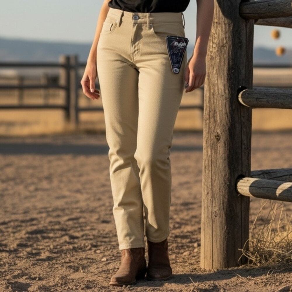 Vintage Blaze Riding Pants 7/27 Khaki High Waist Barrel Rodeo Equestrian Western